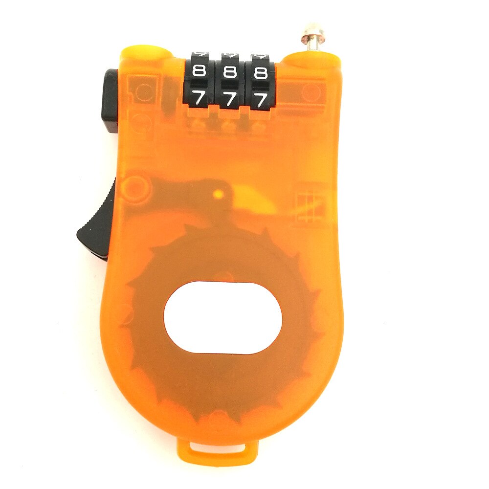 TANDT bicycle Pad lock password Bicycle Parts Mini Extendable Wire Anti Theft MTB Security Code Cable Lock ski combination: orange