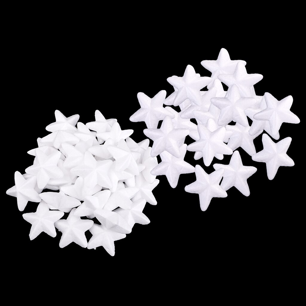 50 Pieces Christmas Star Styrofoam Foam Material for Kids Children DIY Modeling Craft Model Making Educational Toys 5/6.5cm