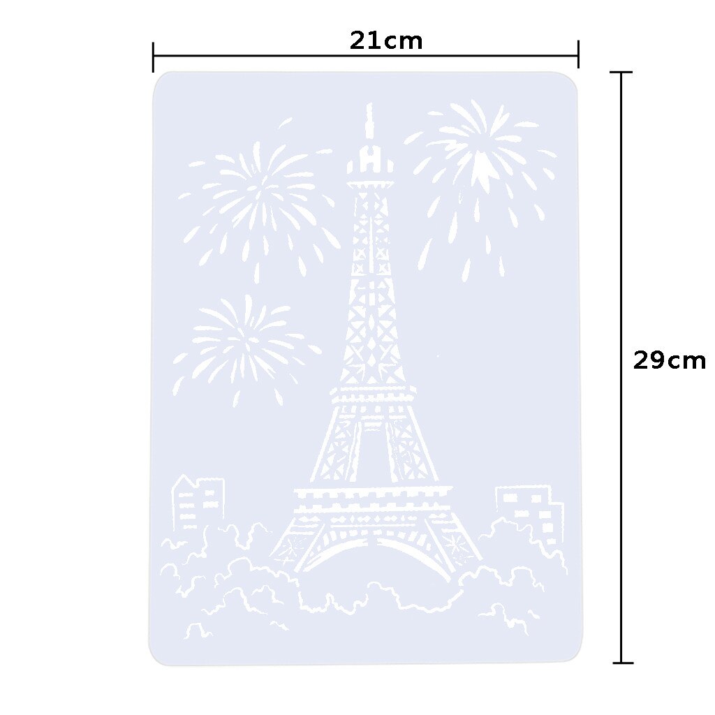 Eiffel Tower Craftly Painting Stencils Set for Journal Stencil Plastic Planner Set DIY Drawing Template April 13rd #