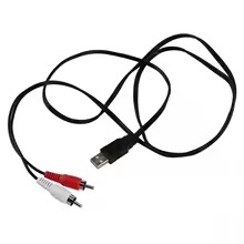 Dual RCA Male To USB Male A Composite Adapter Audio Video Data Extension Cable 1pc