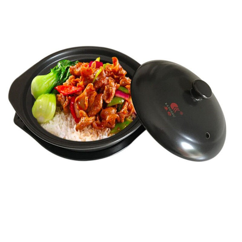 Cazuela de cerámica para pollo estofado, cacerola amarilla para arroz, fideos, llama abierta, olla pequeña especial, cazuela esmaltada