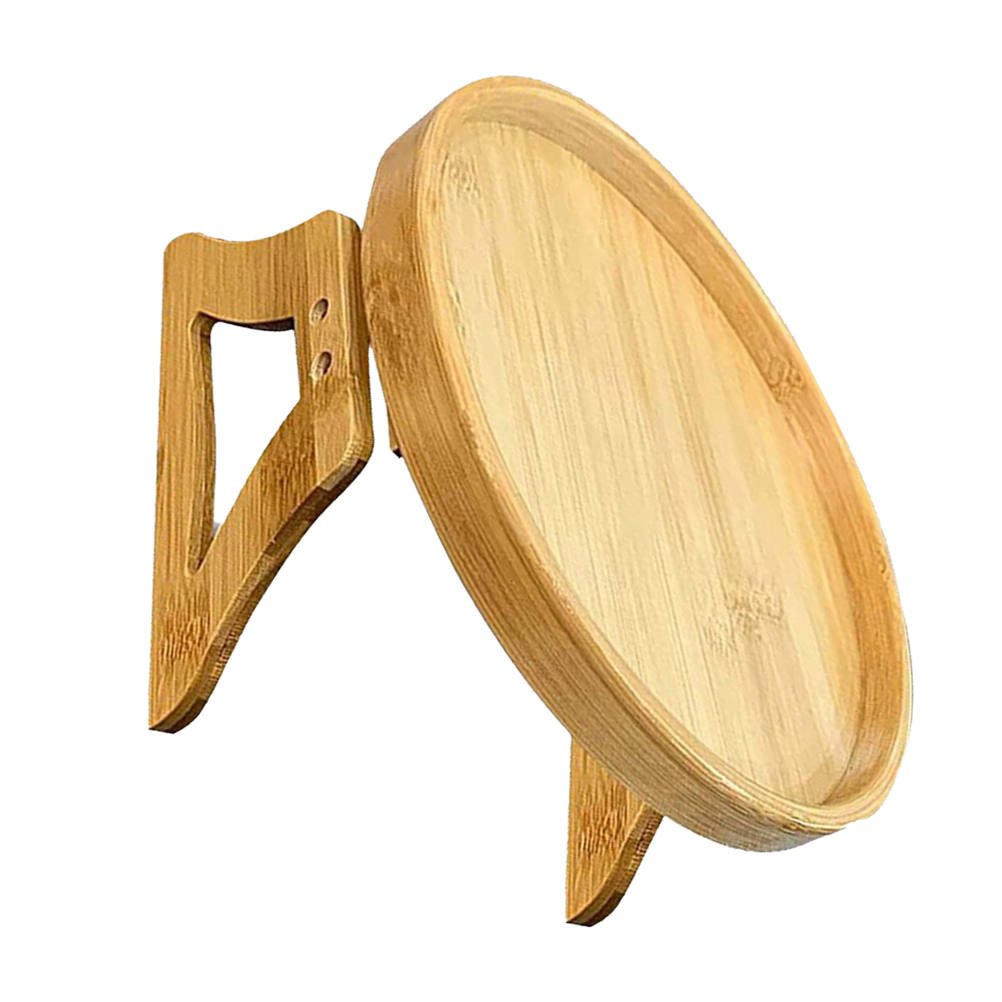 Plateau Pliable En Bambou Pour Accoudoir De Canapé - Avec Porte-gobelet, Antidérapant - Design Moderne