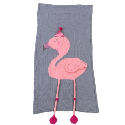 Småbørn drenge piger strikket tæppe flamingoer sove svøb tæpper baby seng betræk blødt badehåndklæde børn wrap strandmåtte: Grå