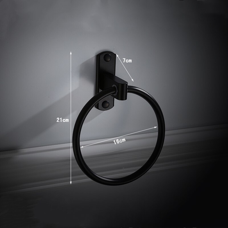 Toalla negra anillo toallero europeo toalla Circular anillo colgante accesorios de baño antiguos