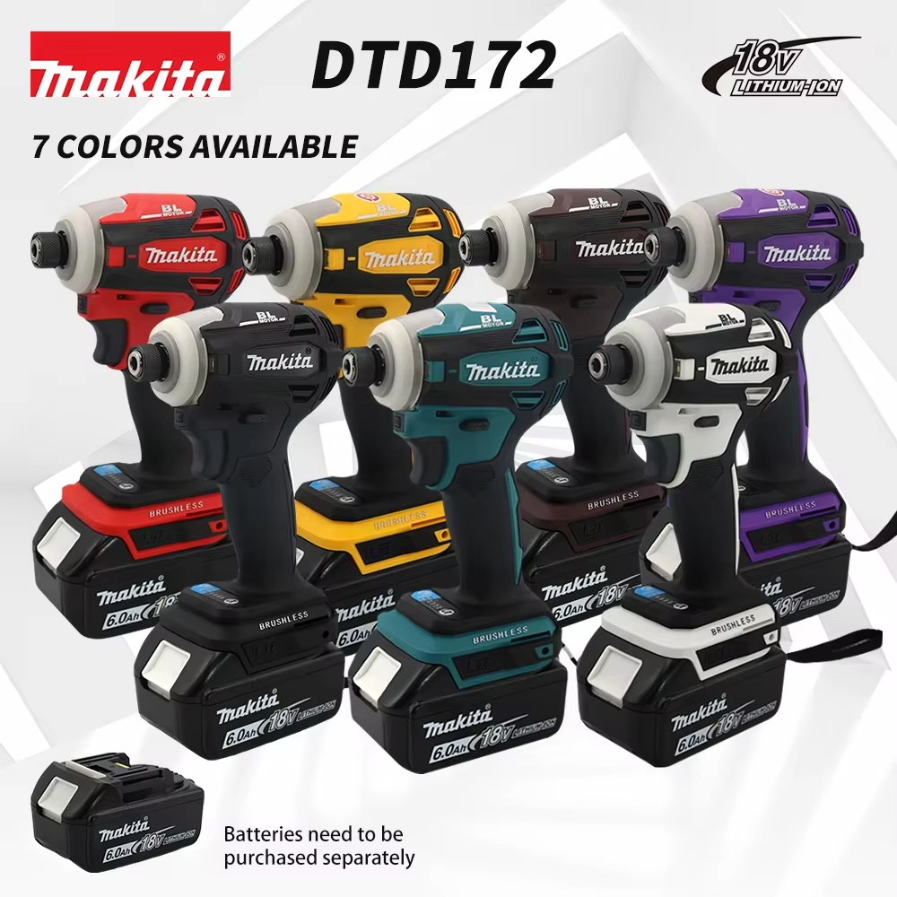 Makita DTD172 18 V Akku-Schlagschrauber, bürstenloser elektrischer Schlagbohrschrauber, wiederaufladbar, Elektrowerkzeuge für Holz/Ot/T-Modus