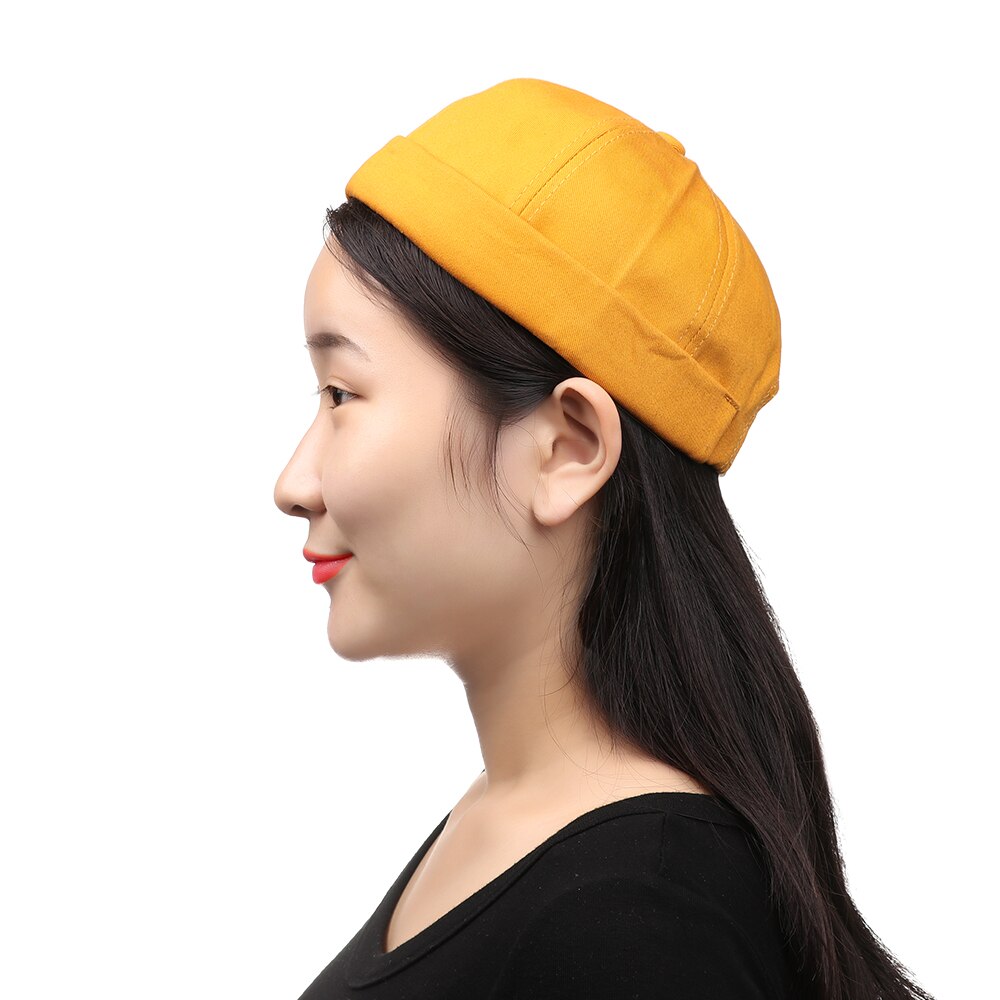 Sombrero Brimless para hombres y mujeres, capó ajustado de algodón, gorra de Skullcap roja pequeña juvenil, gorra sin visera negra para verano, boina de reloj marinero Docker