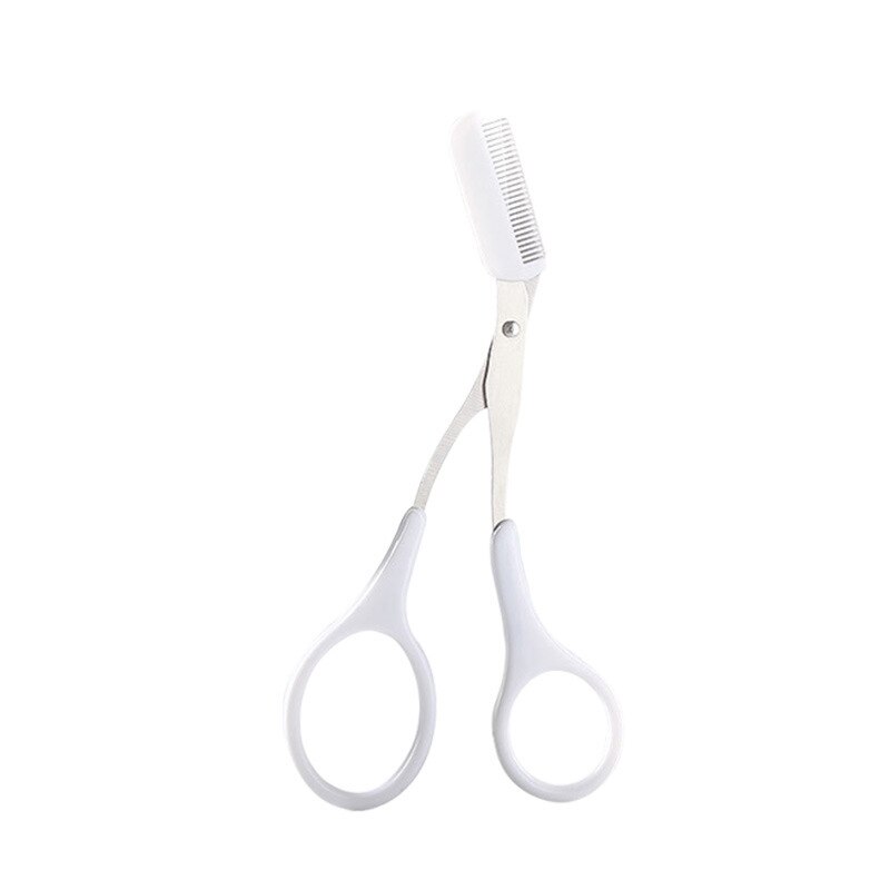 Wenkbrauw Make-Up Scheermes Wimper Haar Schaar Met Wenkbrauw Kam Clips Vormgeven Schoonheid Wenkbrauwen Professionele Wenkbrauw Trimmer: white