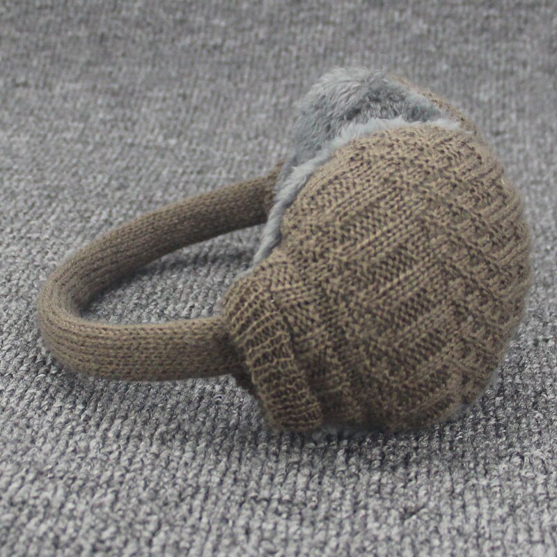 Frauen Warme Ohrenschützer Masken pelz kopfhörer Plüsch Gehörschutz Winter Warme Männer Gestrickte Kopfhörer NEUE Nette pelz ohrenschützer: Braun