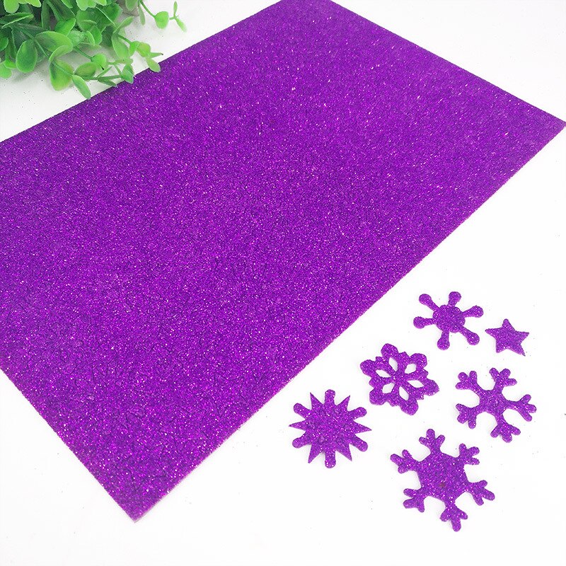 Fiocchi di neve di natale stelle giocattoli artigianali bambini creativi fai da te Glitter stelle fiocchi di neve paillettes carta spugnosa materiale manuale giocattoli: Purple
