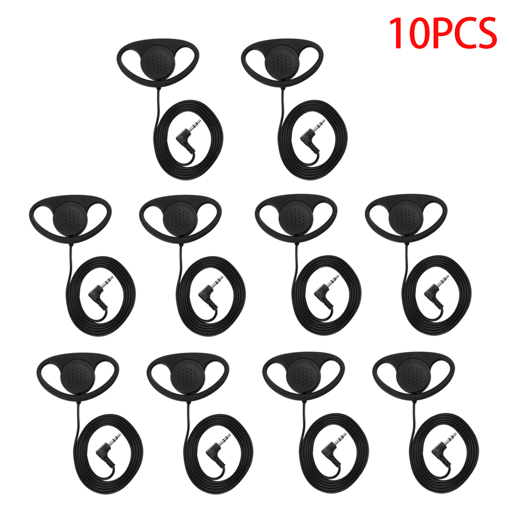 Fone de ouvido intra-auricular com fio, 3.5mm conectores em formato de d, gancho auricular macio, um lado sem microfone, para uso em celulares, laptops, seguranças, polícia e bares.: Vermelho