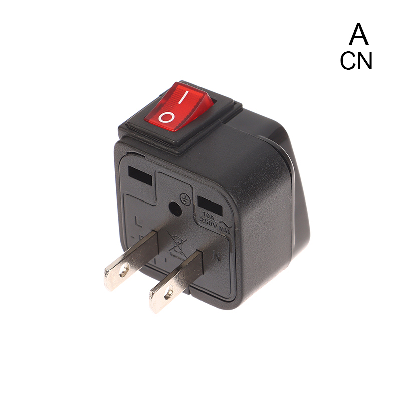 Universele Amerikaanse VS Europese UK EU AU Reizen Stekker Adapter 10A/13A 250 V Stopcontact Met aan/uit Schakelaar: WHITE