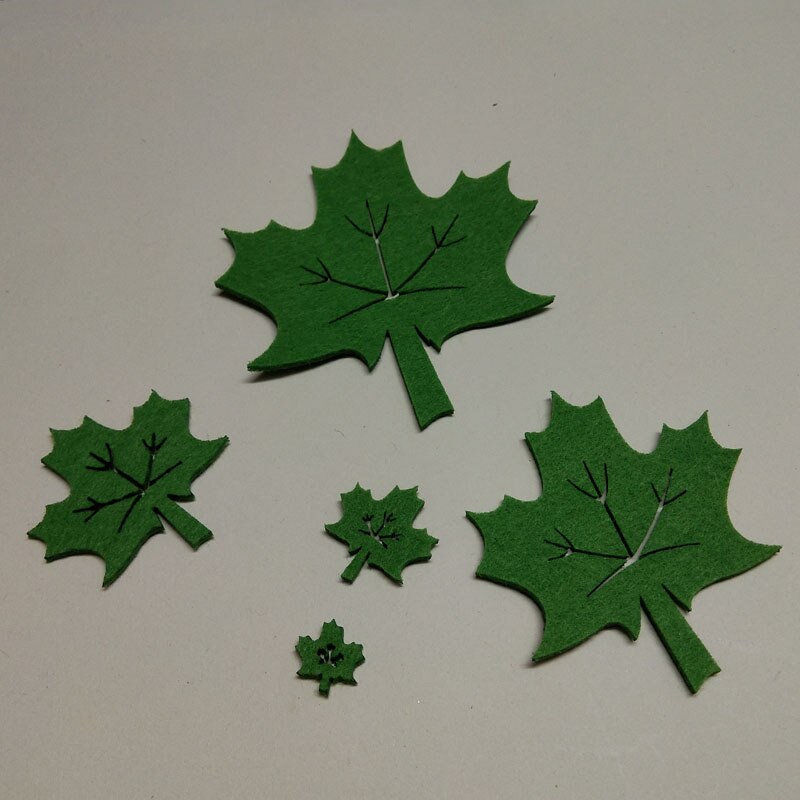20pcs 4 sizes Maple Leaf DIY Decorative kindergarten leafs kids garden Patch applique leaves handmade non-woven handcraft Felt