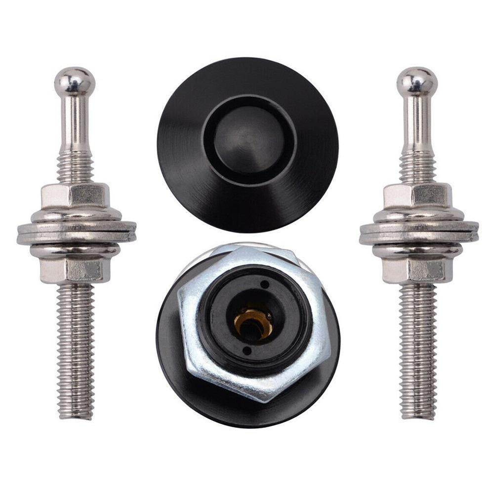 2pcs/set Black Quick Release Latch Push Button Bonnet Pins Stainless Steel Aluminum Material Clip Bumper & Car Lock Kit Lat V0T5