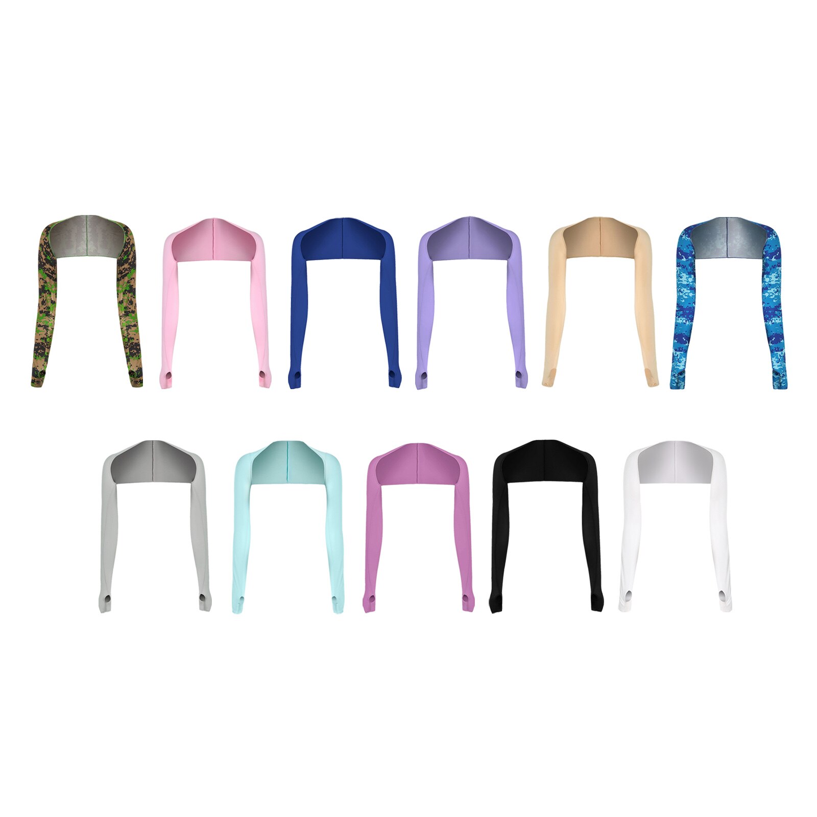 Cooling Shawl Arm Sleeves UV Protection Sun Protector with Finger Hole for Women Men Golfing Riding Outdoor Activities Accs