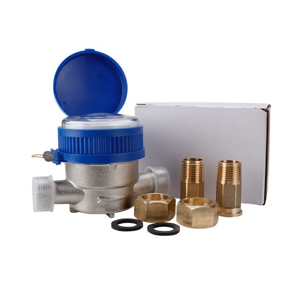 Cold Water Meter Heavy Duty Brass Flow Measure Tap Home Garden Wet Table Mechanical Rotary Pointer Counter Measuring Tools
