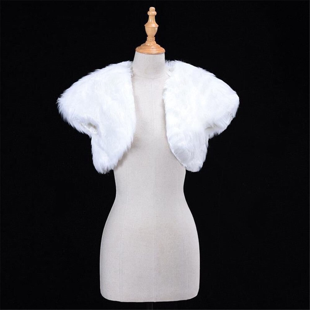 Robe de mariée en fausse fourrure pour femme, couleur ivoire blanc, manteau, châle, Cape, accessoires de mariage, automne hiver