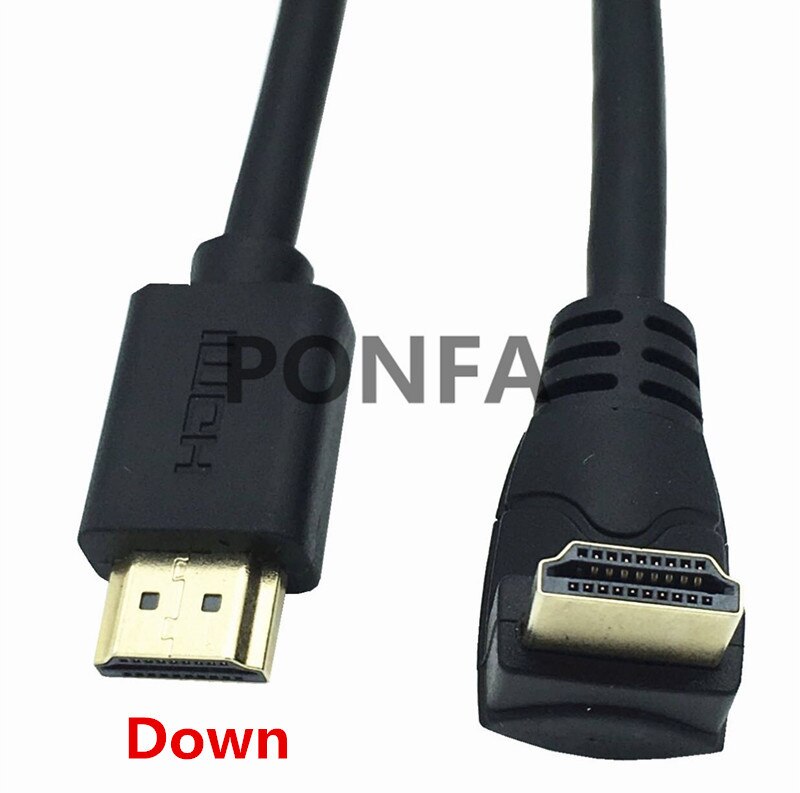 4K*2K 60HZ HDMI 2.0 A Male to HDMI v2.0 Up & Down & Left & Right Angled 90 degree Male HD extension Cable HDMI 2.0v angle cable: Down / 180cm