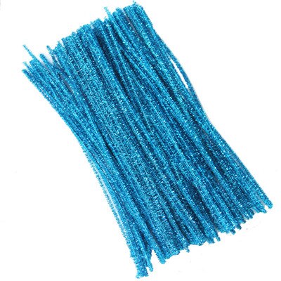 100 stuks kinderknutsels pluche stokjes handgemaakte kunst diy materialen shilly stick speelgoed educatief diy speelgoed voor kinderen: Hemelsblauw