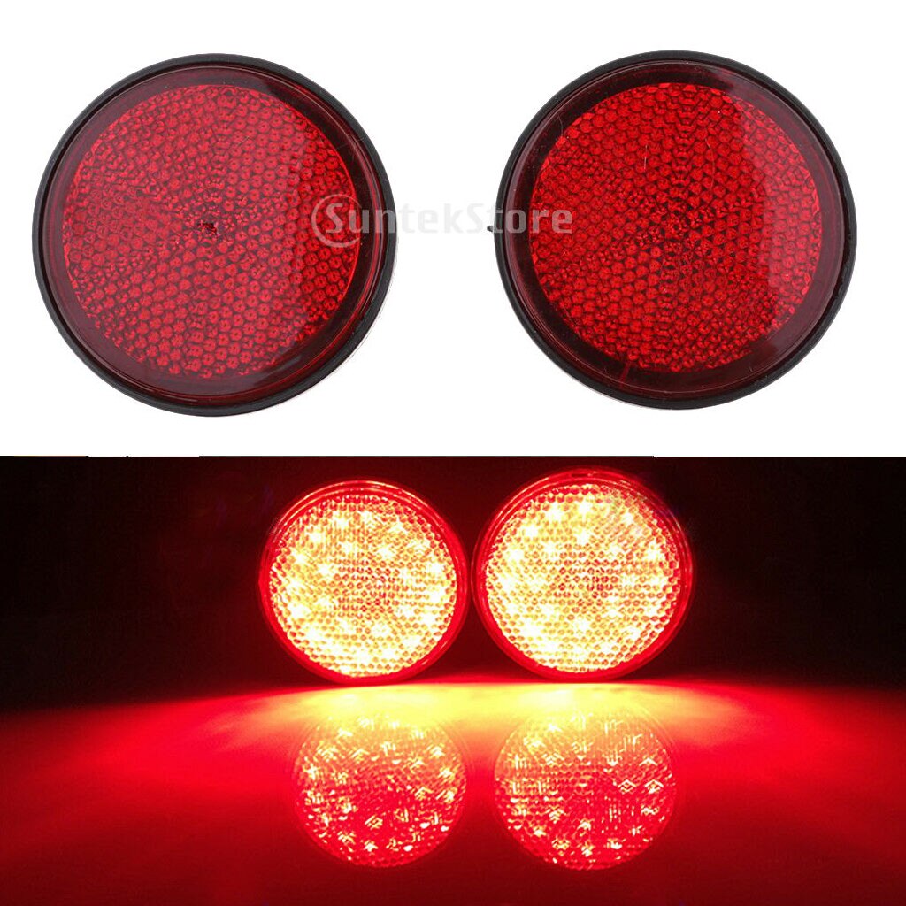 1 Pair Plastic Round Reflective Warning Reflector Fits For Car Motorcycle Motor Bikes Bicycles ATV Dirt Bike