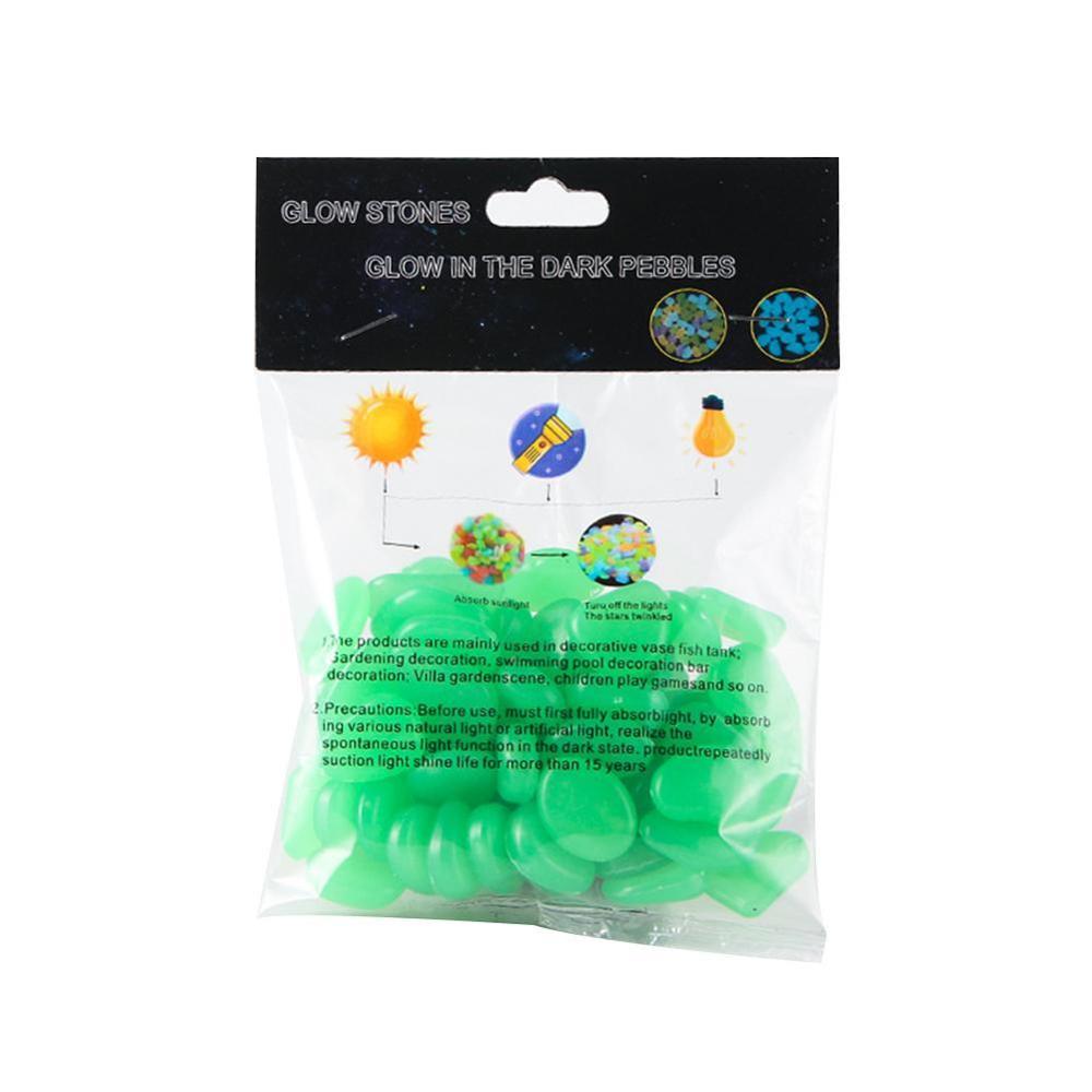 Tuindecoratie lichtgevende stenen gloeiend in het donker decoratieve kleur decoratie kiezel mix vis aquarium rotsen kiezels buiten  p5 n 6: Groen