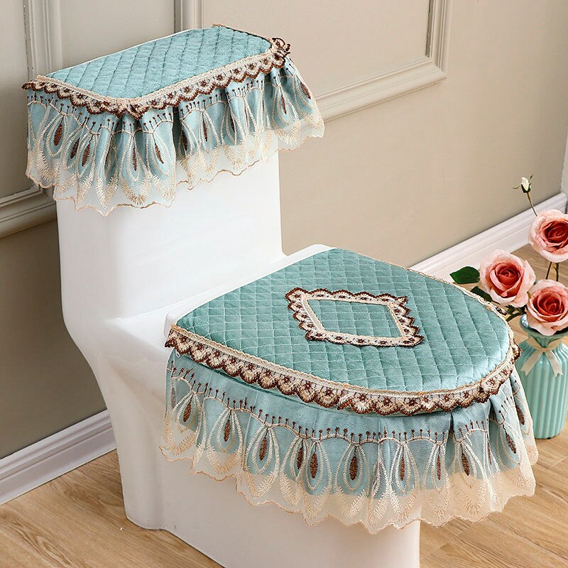 3 Teile/satz Wc Sitz Ring Wc Pad Verdickt Warme Wc Europäischen hoch-Klasse Wc Sitz Abdeckung einstellen: Stil C-hell Blau