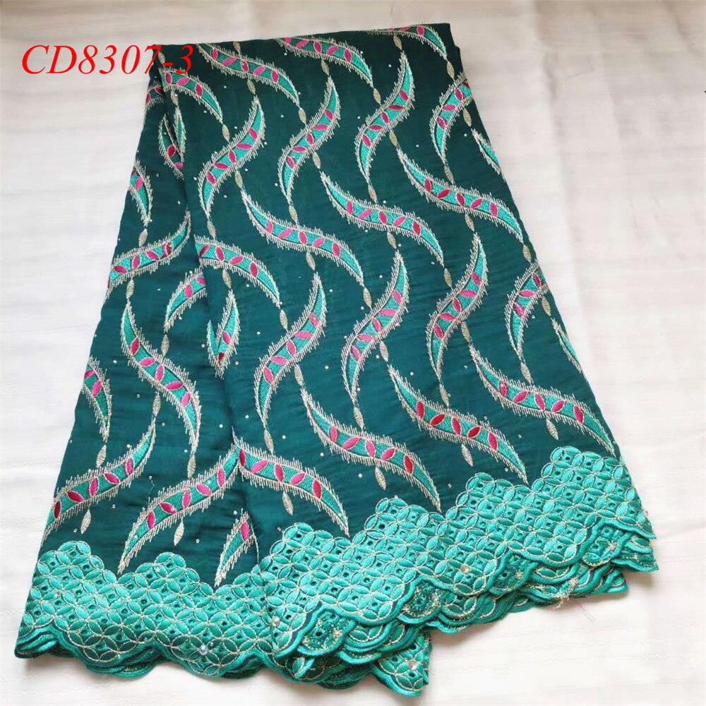 Cd8307 tungt vand grønne afrikansk schweizisk bomuld blonde stof 5 yards fancy blonder: 3