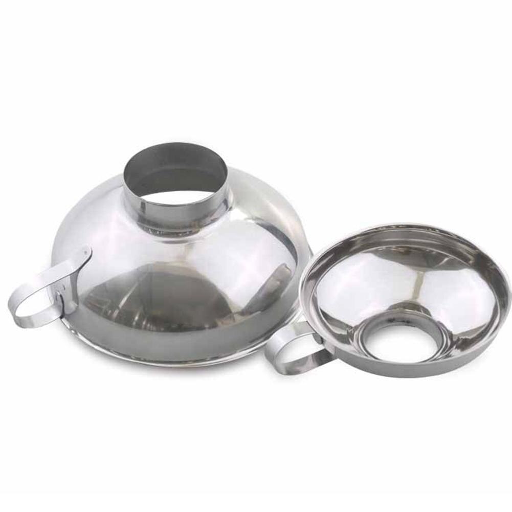 Jarra de boca ancha de acero inoxidable, embudo de botella, taza, aceite, granos de vino, tolva, herramienta de apertura de vástago ancho, permite alimentos grandes