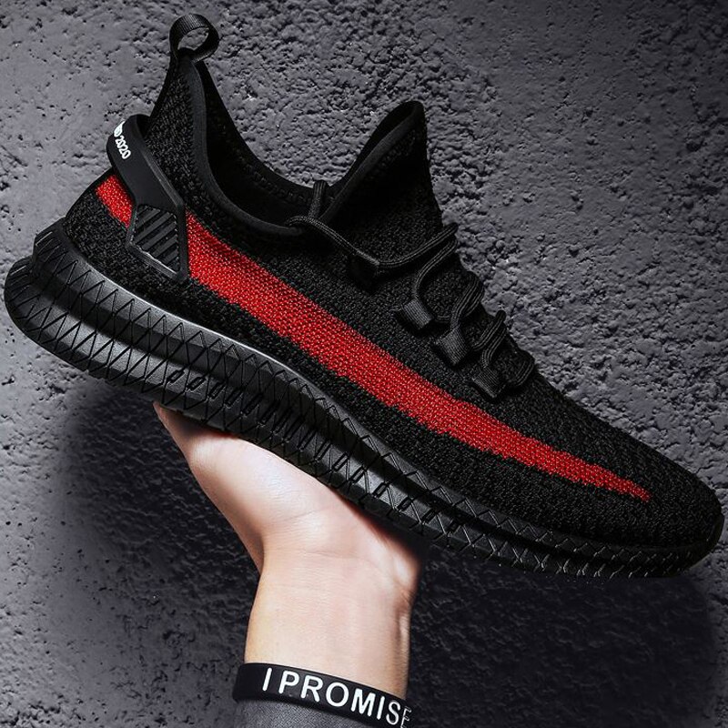 Baskets chaussures pour hommes couleur uni plat mouche armure respirant chaussures homme chaussures de marche décontractées