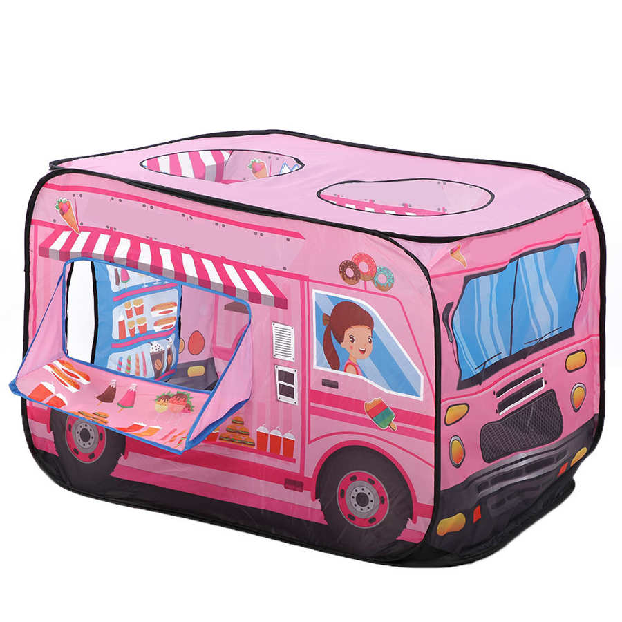 Kids Children Tent Popup Play Tent Toy Outdoor Foldable Playhouse Fire Truck Police Car Game House Bus Tent Indoor Outdoor Game