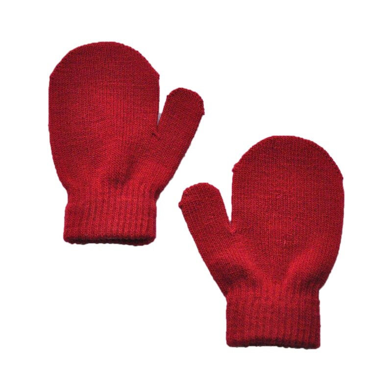 Baby børn helfinger strikkede handsker vintervarme børn dreng pige holde varmen vanter skihandsker til 1-4 år gammel: Bd