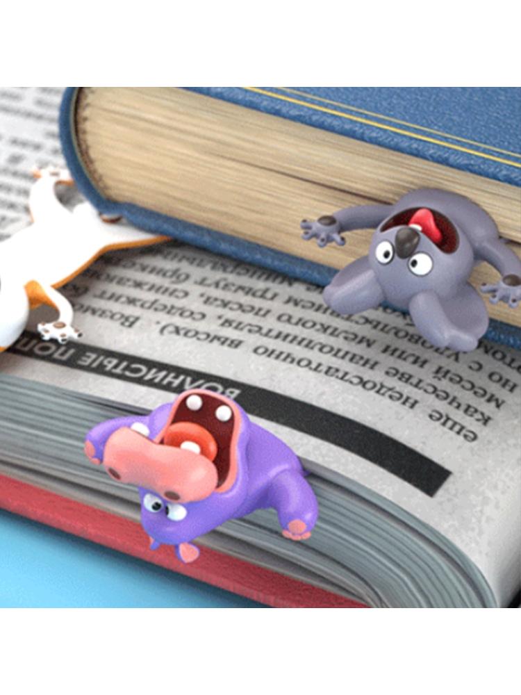 3D Stereo Cartoon Animal Bookmarks Cute Koala Hippo PVC Book Markers