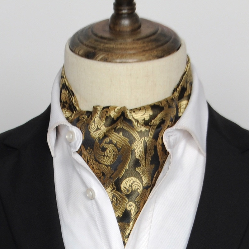 Korean suit silk scarf men neckerchief British retro shirt Printed scarf spring ring business neutral scarves