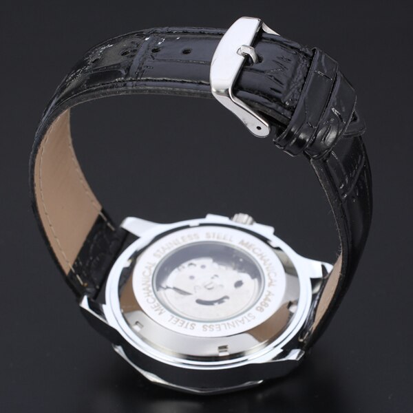 WINNAAR Classic Mannen Horloges Alloy Case Automatische Mechanische Zelf Wind Casual Lederen Pols Vier Kleuren Beschikbaar