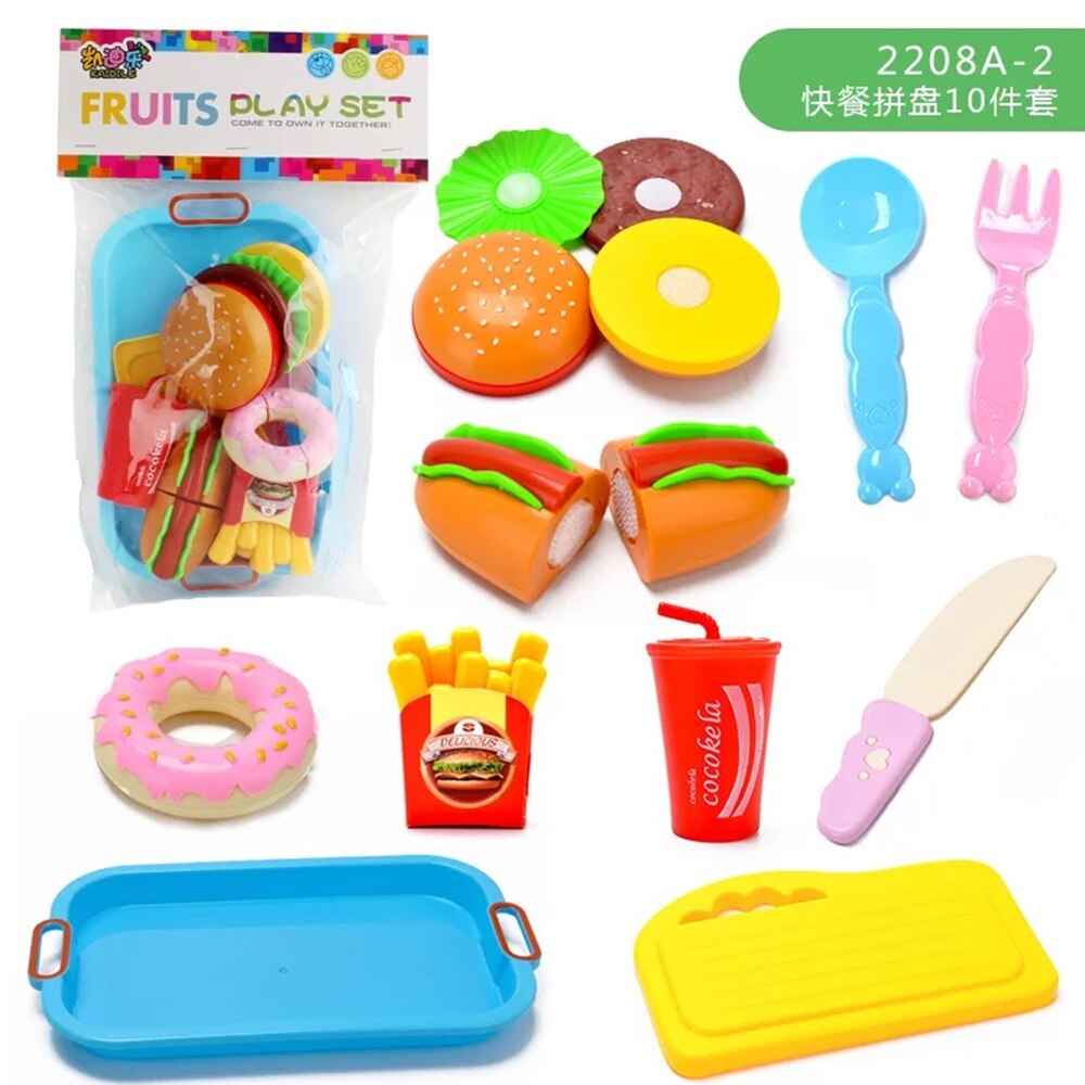 Pretend Play Set Plastic Food Toy DIY Cake Toy Cutting Fruit Vegetable Food Pretend Play Toys For Children Educational: 2208A-2