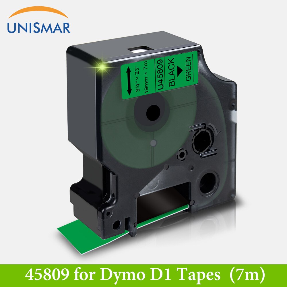 Black on White 45803 19mm Label Tape for DYMO D1 Ribbon Sticker for LabelManager 360D 420P PnP Wireless Rhino 5200 4200 Printer: Black on Green