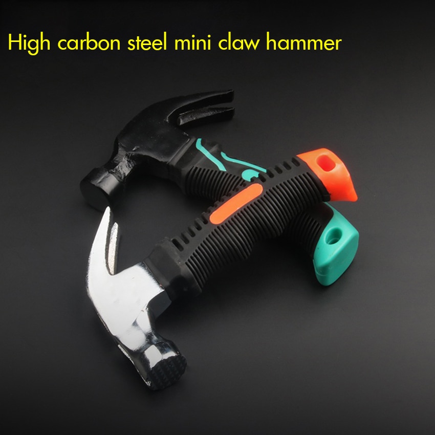 Mini Hoge Carbon Staal Klauw Hamer met TPR Rubberen Handvat Huishouden Anti-slip Hamers Klauw Houtbewerking Nail Puncher