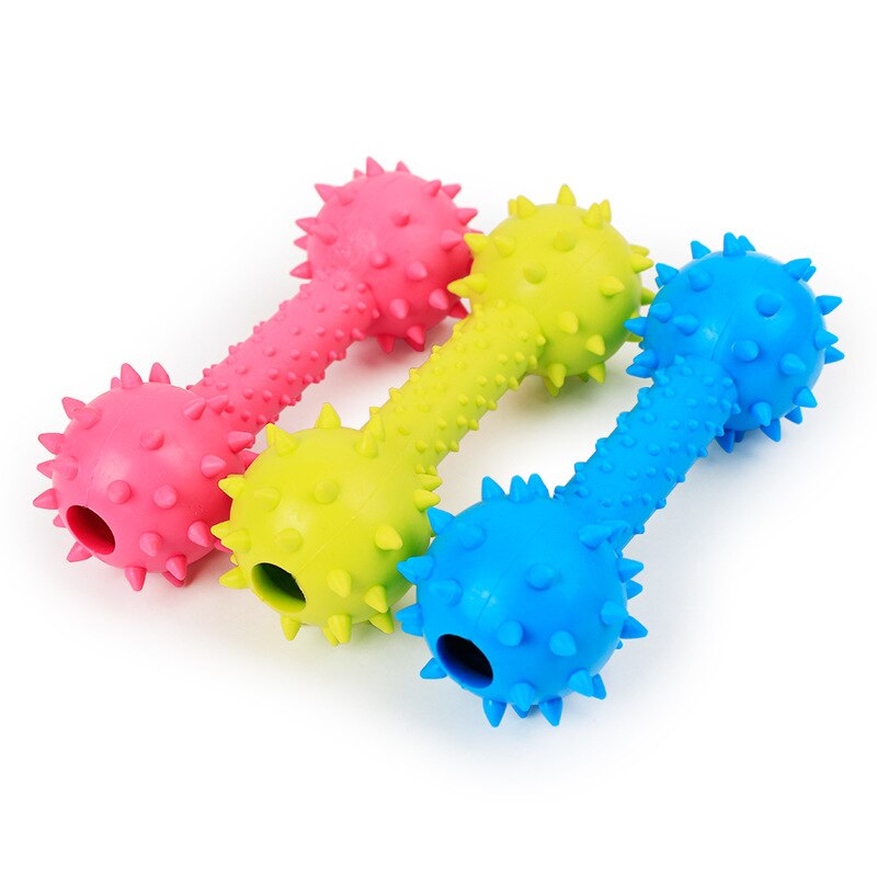 Gros os chien chiot en caoutchouc dents dentaires mâcher os jouer formation haltère barbelé haltère aller chercher jouets offre spéciale: Default Title