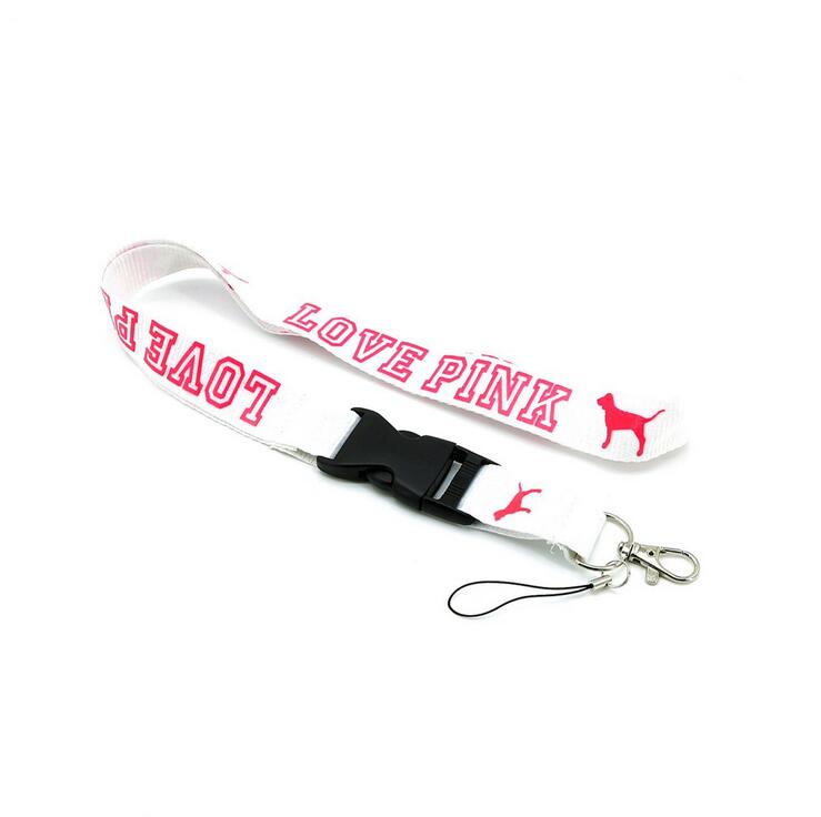 Telefoon Lanyard Bandjes Sport Multicolor Voor Sleutels Chain Id Kaarten Houder Afneembare Gesp 2.5Cm Roze Hart Lanyards