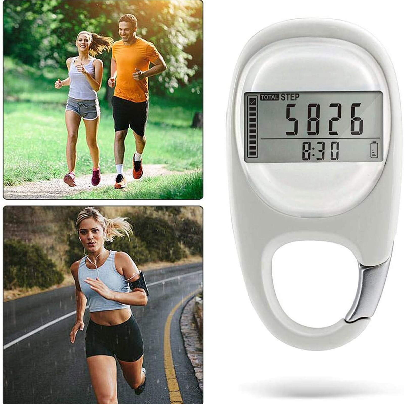 gehen Abstand Fitness Kalorien Digital Stille Induktion Multi-funktion Tragbare Karabiner Schritt Zählen Schrittzähler