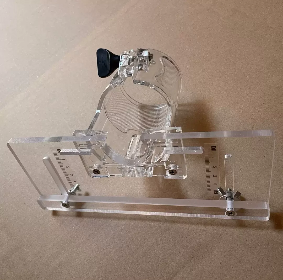 Edge Trimming Machine Hinge Slotting Board Tools Parts,Transparent Edge Trim Machine Base,Thicken With Graduations Router Base: indigo