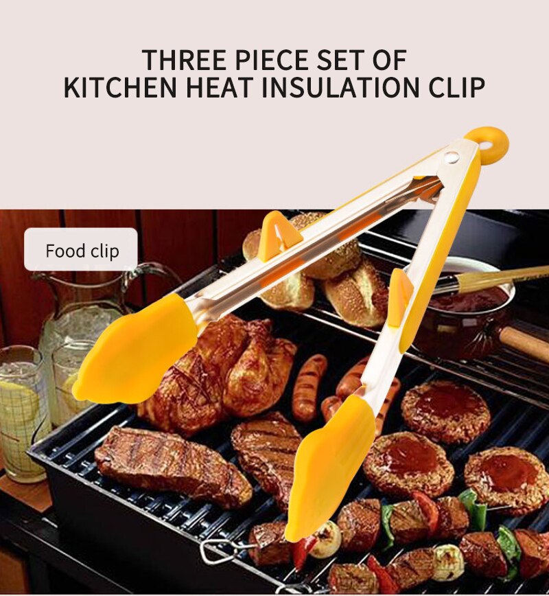 Pinza de cocina de silicona de grado alimenticio, pinzas para comida, pinzas para cocinar, accesorios para hornear, herramienta para servir ensaladas y barbacoa