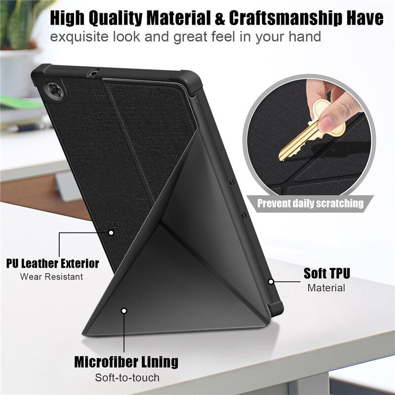 Case Voor Lenovo Smart Tab M10 Hd 2nd Gen TB-X306F TB-X306X Origami Staande Shell Case Met Multi Angle Magnetische Tpu back Cover