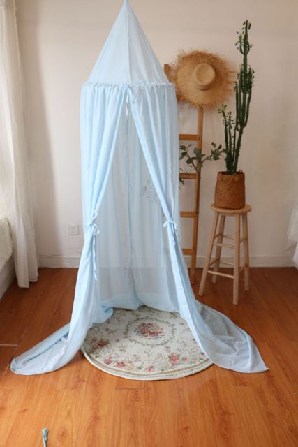 Kid Bed Canopy Bedcover Mosquito Net Curtain Round Tent Baby Room Decoration Mosquito Net Canopy Baby Bed Room Tent Baldachim: Blue