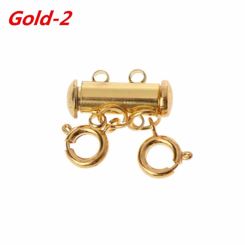 Multi Strand Clasps Lobster Clasp Necklace Magnetic Tube Lock Jewelry Connectors: Gold-2