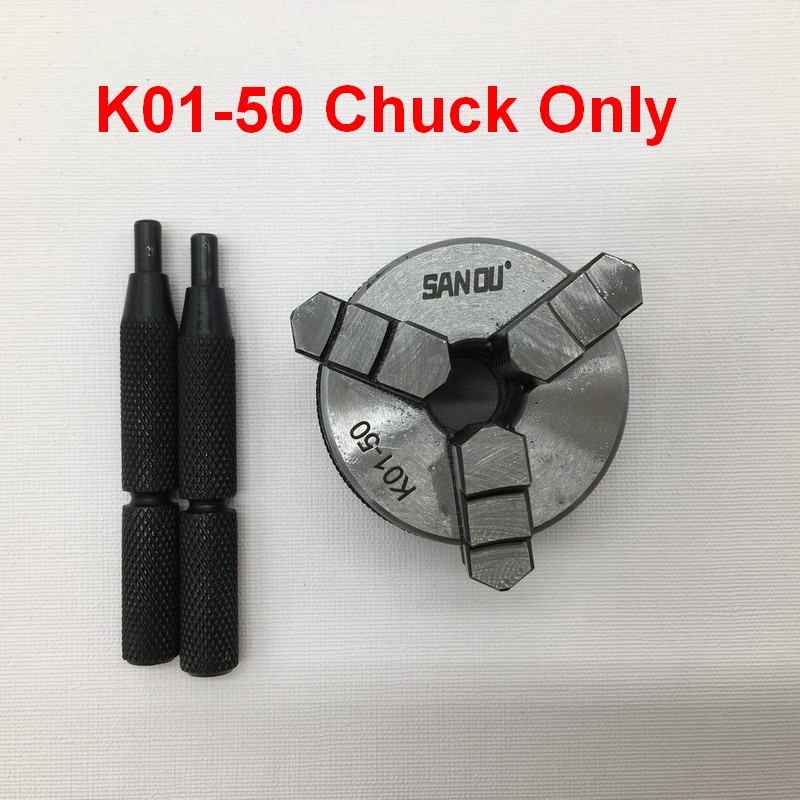 50mm 2&quot; LATHE Chuck 3 Jaw Manual mini Self-Centering Chuck Sanou K01-50 &amp; 8mm 10mm 12mm inner diameter Connecting rod Connector: Chuck Only