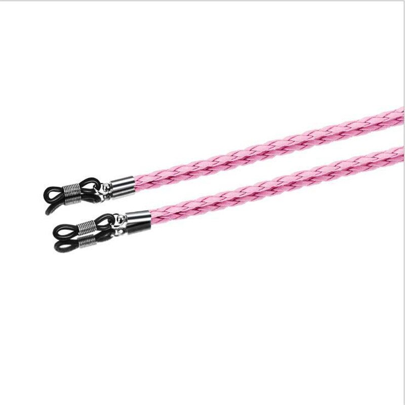Pu leren brillen, brillenketting, kettingkoord voor sportveiligheid, zonnebrillenkettinghouder, koordriem, brillenaccessoires: Roze