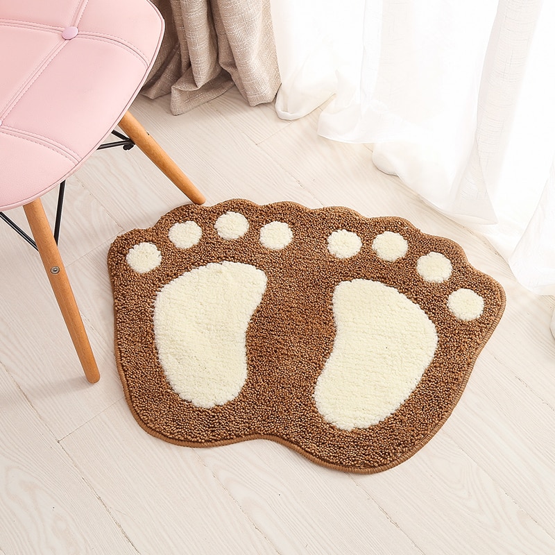 60X40CM Big Feet Bath Mat Suction Non-slip Sucker Bathing Bathroom Floor Doormat Kitchen Door Mat Pad