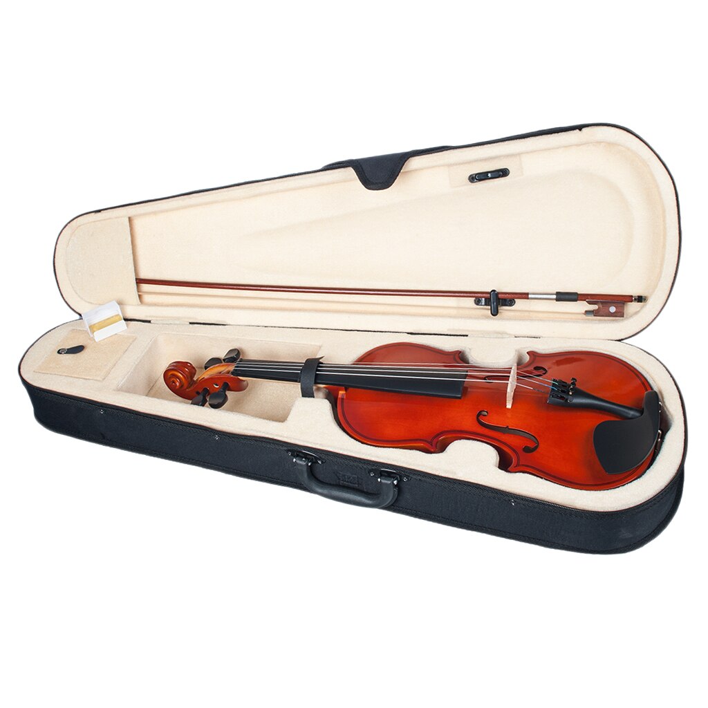 Exquisite Wooden 1/8 Size Acoustic Violin Varnished Violin for 4-5 Years Old Kids Children