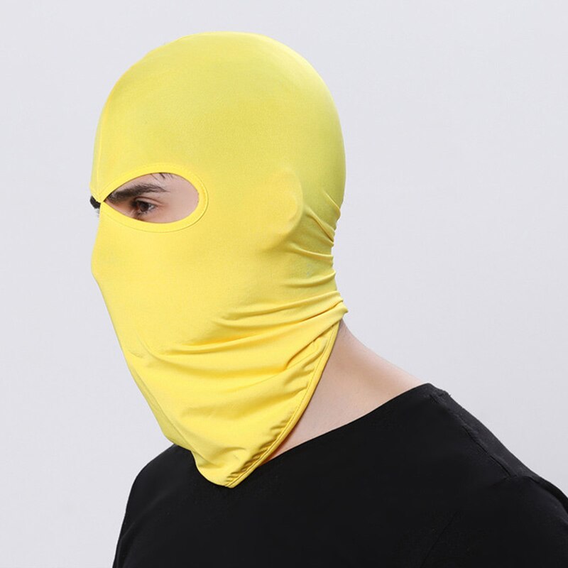 16 Color Balaclava for Men Hats Beanie Lycra Face Ski Mask Bonnets for Women Nurse Cap for Men Outdoor Sun Protection Hood MZ100: Yellow