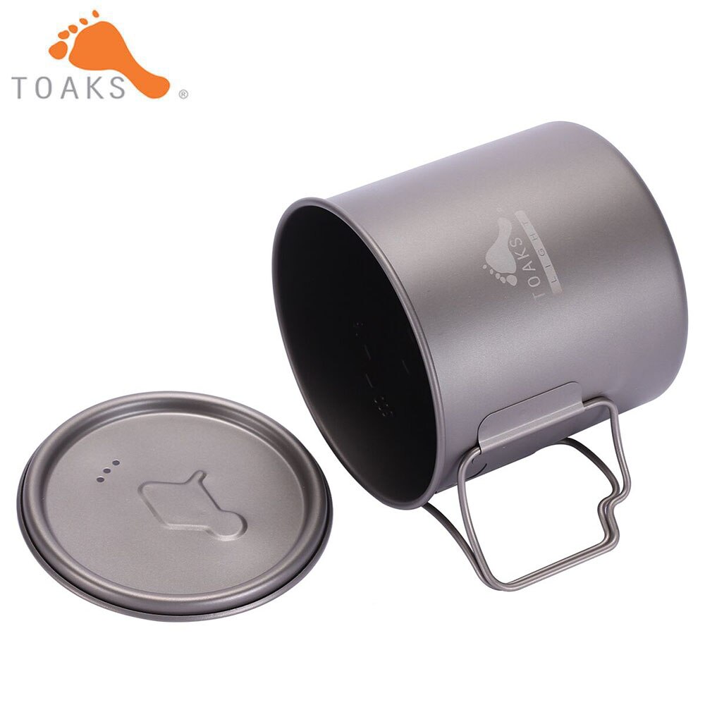 TOAKS POT-650-L Titanium Cup 650ML Outdoor Camping Lightweight Pot Picnic Cookware Set Pot Ultralight Titanium Pot